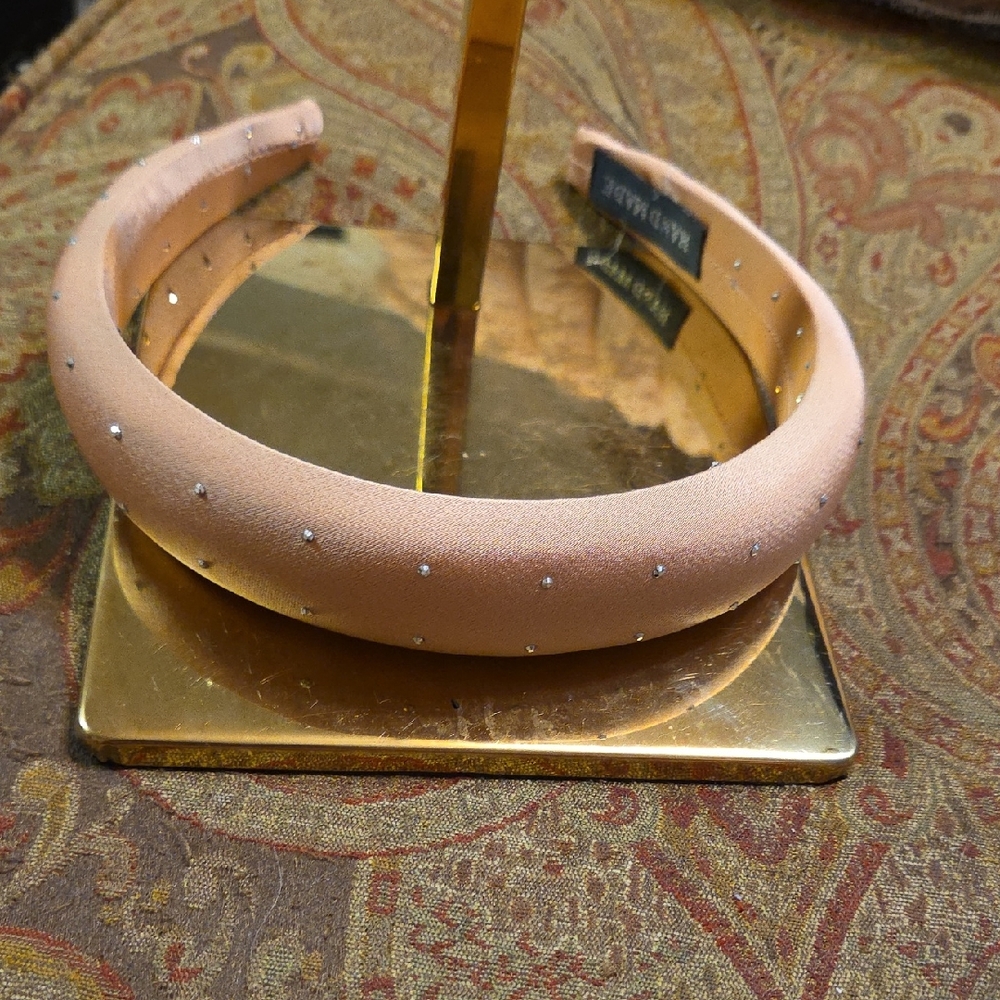 NWOT handmade Peach Headband with Rhinestones